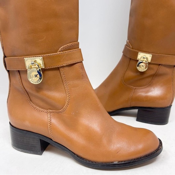 Michael Kors Shoes - Michael Kors Genuine Leather Hamilton Riding Brown Leather Knee-High Boots